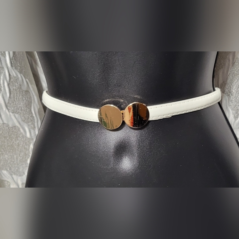 Kollie More | PU Leather Belt | Adjustable | White